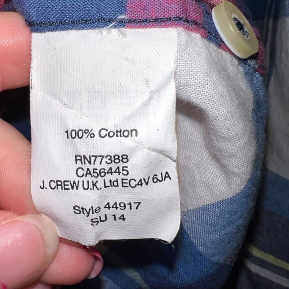 J. Crew Factory Slim Fit Summer Plaid Shirt Size S - Picture 3 of 4